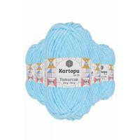 5 Adet Yumurcak Kadife El Örgü İpi Açık Turkuaz K516