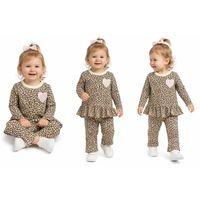 9/18 Ay Leopar Baskılı Penye Bebek Takımı