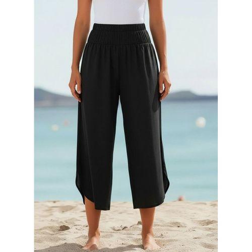 Kadın Yüksek Bel Yandan Yırtmaç Detaylı Aerobin Pantolon