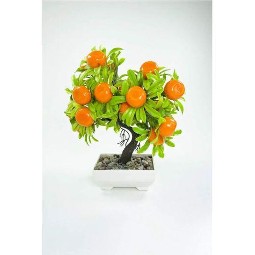 Dekor Ağaç Portakal Ağacı Saksılı Dekoratif Ağaç Biblo 24x13 cm
