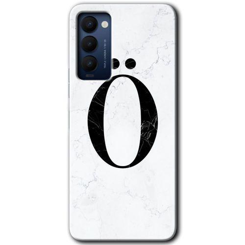 Tecno Camon 18 Kılıf HD Desen Baskılı Arka Kapak - Beyaz Mermer Desenli Ö Harfi