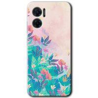 Xiaomi Redmi 10 5G HD Baskılı Kılıf + 9D Tam Ekran Koruyucu - Çizim Yapraklar