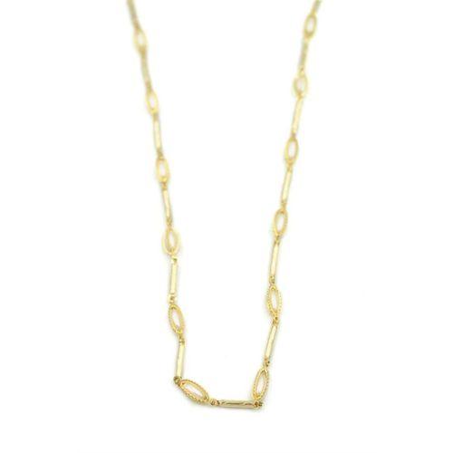 Kapsül İncili Zincir Kolye - 14K Altın