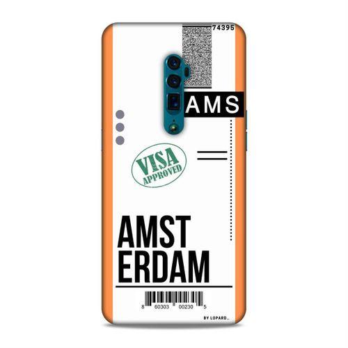 Oppo Reno 10x Zoom Kılıf Uçak Bileti Amsterdam Arka Kapak Koruma Desenli Full Koruyucu