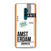 Oppo Reno 10x Zoom Kılıf Uçak Bileti Amsterdam Arka Kapak Koruma Desenli Full Koruyucu
