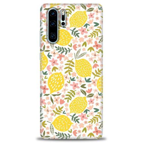 Huawei P30 Pro Kılıf HD Baskılı Kılıf - Limon ve Çiçekler + Tam Ekran Koruyucu