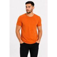 Erkek Basic Tişört Bisiklet Yaka Kısa Kol Günlük Yazlık Slim Fit T-Shirt - Turuncu