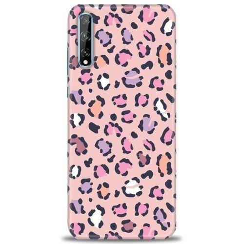 Huawei P Smart S Kılıf HD Baskılı Kılıf - Pembe Leopar + Tam Ekran Koruyucu