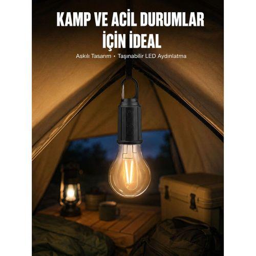 Taşınabilir Askılı Ampul Kamp Lambası Askılı Type-c Bahçe Lambası