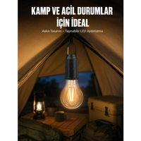 Taşınabilir Askılı Ampul Kamp Lambası Askılı Type-c Bahçe Lambası