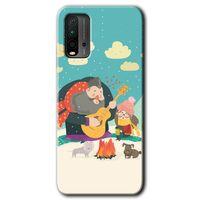 Poco M3 Kılıf HD Desen Baskılı Arka Kapak + Temperli Cam - Kış Pikniği