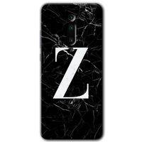 Xiaomi Mi 9T Kılıf HD Desen Baskılı Arka Kapak - Siyah Mermer Desenli Z Harfi