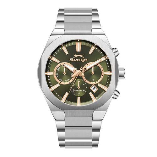 Slazenger SL.09.2540.2.06 Quartz Çelik Gri Yeşil Kadran 42 mm Erkek Kol Saati