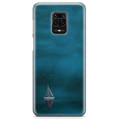 Xiaomi Redmi Note 9s Kılıf Mavi Gemi Arka Kapak Koruma Desenli Full Koruyucu