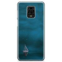 Xiaomi Redmi Note 9s Kılıf Mavi Gemi Arka Kapak Koruma Desenli Full Koruyucu