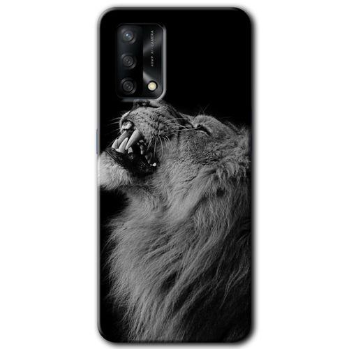 MRCİLETİSİM Oppo A54 Kılıf Baskılı Kapak - Lion + 5D Tam Kaplayan Cam