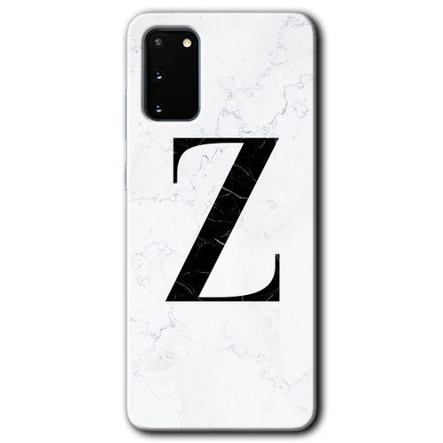 Potkal Hediye Fabrikası Samsung Galaxy S20 Kılıf HD Desen Baskılı Arka Kapak - Beyaz Mermer Desenli Z Harfi