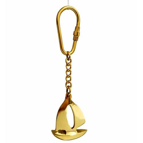 Zarif Yelkenli Tasarım Pirinç Anahtarlık