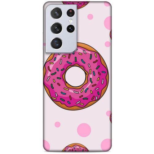 Samsung Galaxy S21 Ultra Uyumlu Kılıf Pembe Delisi (25) Antişok Kapak Donut