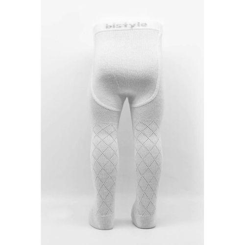 Tekli Ekose Kabartma Penye Külotlu Çorap Beyaz Şık Ve Konforlu Günlük Kullanım