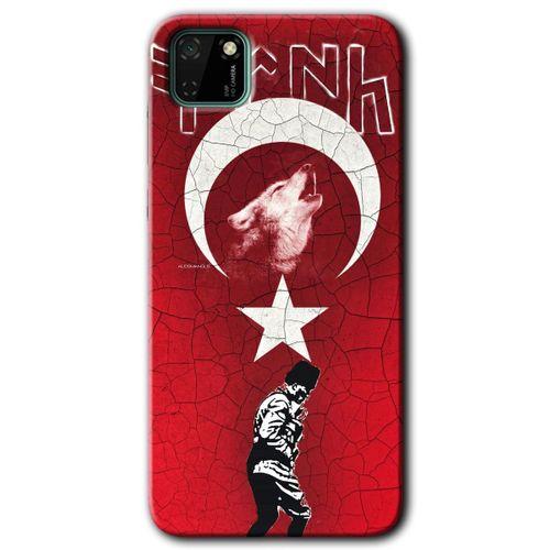 MRCİLETİSİM Huawei Y5P Kılıf HD Desen Baskılı Arka Kapak + Temperli Cam - Bozkurt Atam