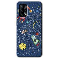 Oppo A74 Kılıf HD Desen Baskılı Arka Kapak + Temperli Cam - Kedi Galaksi