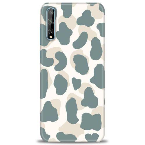 Huawei Y8P Kılıf HD Baskılı Kılıf - Mavi Bej + Tam Ekran Koruyucu