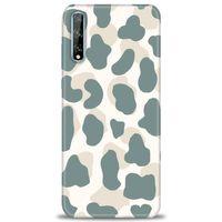 Huawei Y8P Kılıf HD Baskılı Kılıf - Mavi Bej + Tam Ekran Koruyucu