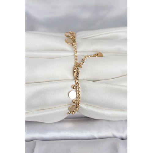 316L Çelik Gold Renk Pullu Model Kadın Bileklik