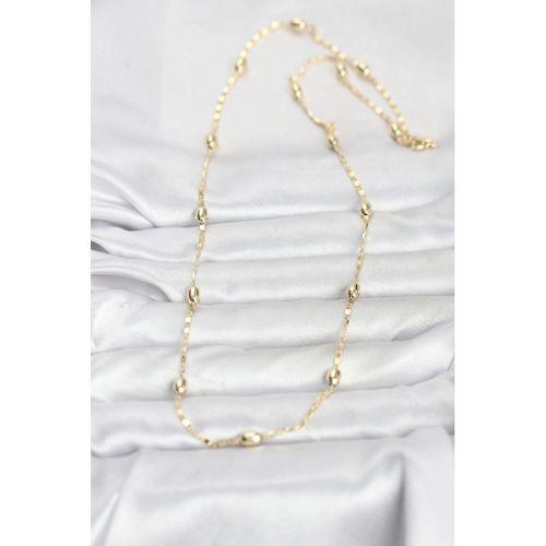 CM 14K Gold Renk Damla Topçuklu Zincir Model 60 cm Kadın Kolye