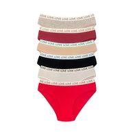 6 Adet Pamuklu Esnek Kadın Slip Bikini Külot Geniş Lastikli Baskılı