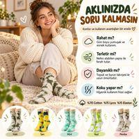 Unisex Batik Desenli Çorap 10'lu Set Pamuklu Renkli Uzun Soket Dikişsiz Nefes Alan Günlük Spor Çorabı