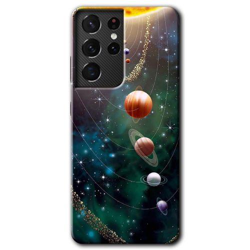 Potkal Hediye Fabrikası Samsung Galaxy S21 Ultra HD Baskılı Kılıf + 9D Tam Ekran Koruyucu - Cosmos