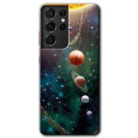 Potkal Hediye Fabrikası Samsung Galaxy S21 Ultra HD Baskılı Kılıf + 9D Tam Ekran Koruyucu - Cosmos