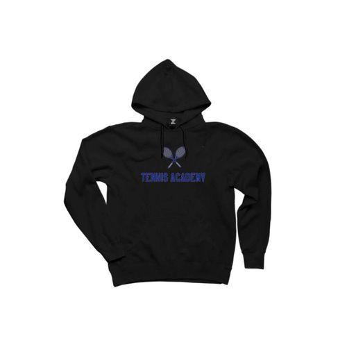 Tennis Academy Siyah Kapşonlu Sweatshirt Hoodie