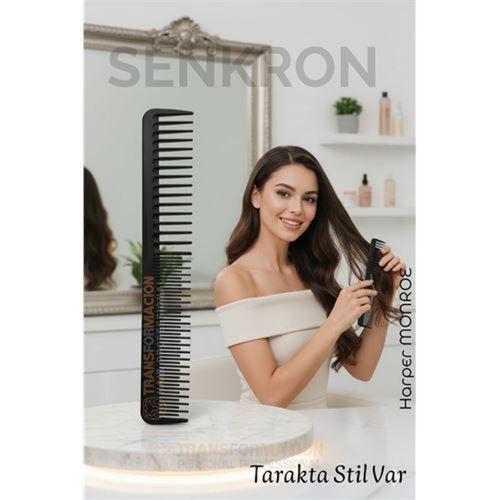 Karbon Plastik Saç Kesim Tarağı – 17.2 cm, Kuaför ve Kişisel Kullanıma Uygun