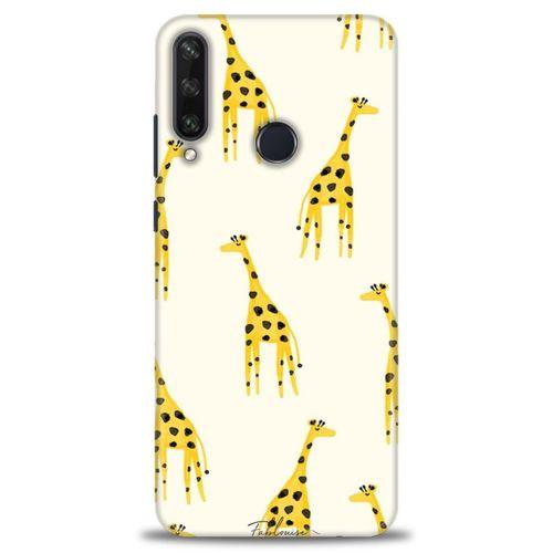 Huawei Y6P Kılıf HD Baskılı Kılıf - Zürafa + Tam Ekran Koruyucu