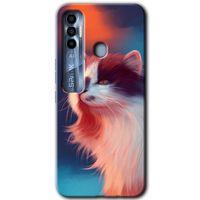 Tecno Spark 7 Pro Kılıf HD Desen Baskılı Arka Kapak - Cat Butterfly + Kırılmaz Cam