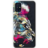 MRCİLETİSİM Samsung Galaxy M31s Kılıf Baskılı Kapak - Colorfull Aslan +Tam Ekran Koruyucu
