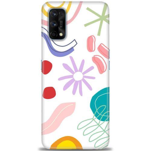 Realme 7 Pro Kılıf HD Baskılı Kılıf - Çiçek Yıldız + Tam Ekran Koruyucu