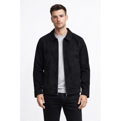 Erkek Siyah Regular Fit Mevsimlik Süet Spor Mont BGL-ST05013