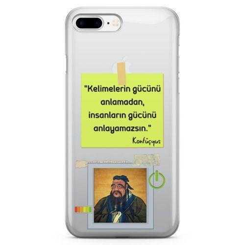 Apple iPhone 7 Plus Kılıf Caps Konfucyus Arka Kapak Koruma Desenli Full Koruyucu