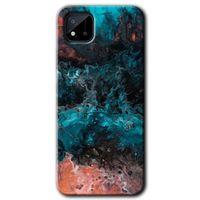 Realme C11 Kılıf HD Desen Baskılı Arka Kapak - Liquid Colorfull + Kırılmaz Cam