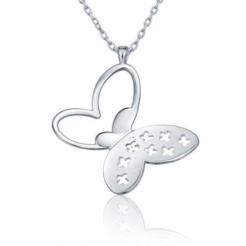 Gümüş Kelebek Bayan Kolye
