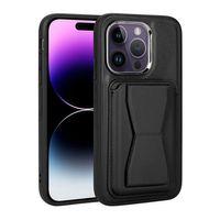 Apple iPhone 14 Pro Max Kılıf Kartlıklı Standlı ​Pu Deri Zore Memo Kapak