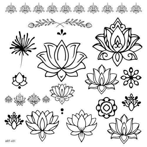 Lotus Geçici Dövme,Geçici Tattoo ,Vücut Dövme,Kol Bilek Dövme,Boyun Dövme,Sırt Dövme