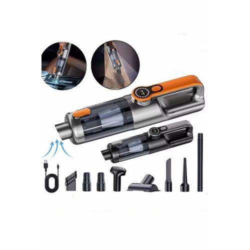 Işıklı Araç Süpürgesi Kablosuz 22.000 Pascal Çekim Gücü Vakum Ve Üfleme 2in1 10başlık Metal Filtreli