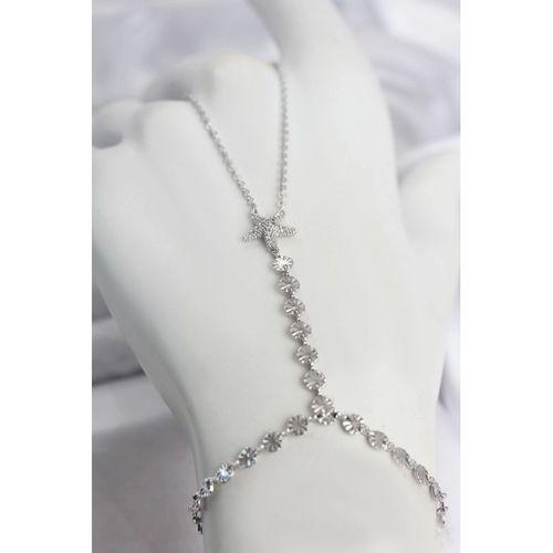 Gümüş Renk Pirinç Zirkon Taşlı Deniz Yıldızı Model Şahmeran