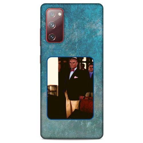 Samsung Galaxy S20 Fe Kılıf Atatürk (30) Silicone Case Turkuaz Taş