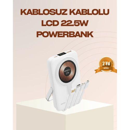 Manyetik Kablosuz Powerbank 22 5w Hızlı Şarj Lcd Ekranlı